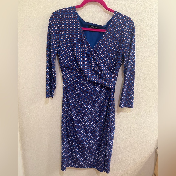 Lauren Ralph Lauren Tile-Print Surplice Jersey Dress - Picture 2 of 5